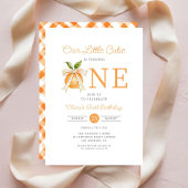 Modern Little Cutie Orange Citrus 1st Birthday Einladung