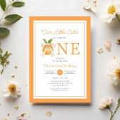 Modern Little Cutie Orange Citrus 1st Birthday Einladung