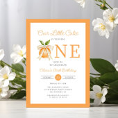 Modern Little Cutie Orange Citrus 1st Birthday Einladung