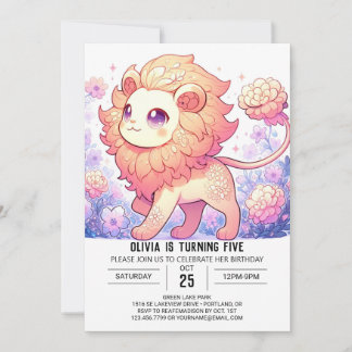 Modern Little Lion Digital Geburtstag Einladung