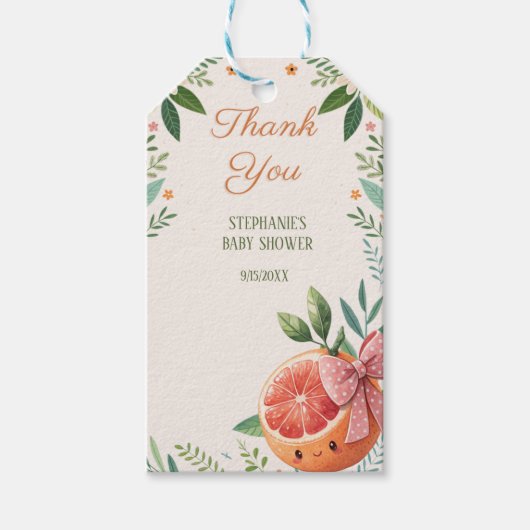 Modern Little Süsse Grapefruits Citrus Thema Geschenkanhänger (Vorderseite)