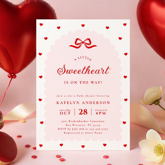 Modern Little Sweetheart Baby Shower Invitation Einladung