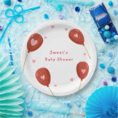Modern Little Sweetheart Balloon Baby Dusche Pappteller (Party)