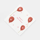 Modern Little Sweetheart Balloon Baby Dusche Serviette (Ecke)