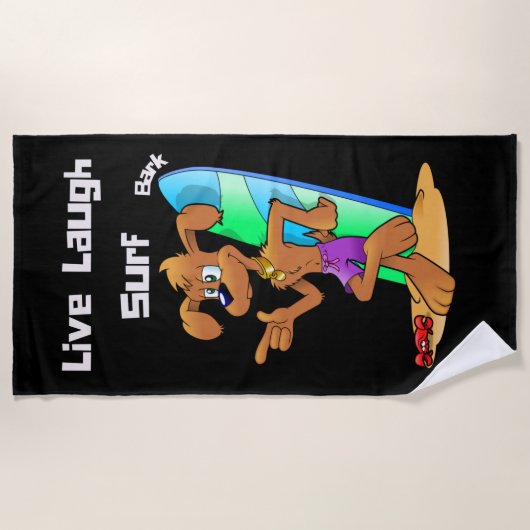 Modern Live Laugh Surf Strandtuch (Vorderseite)