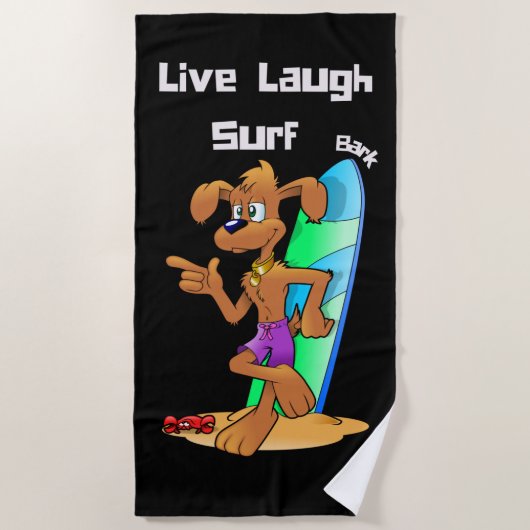 Modern Live Laugh Surf Strandtuch (Vorderseite)