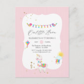 Modern Llama 3. Geburtstag Party Postkarte (Vorderseite)