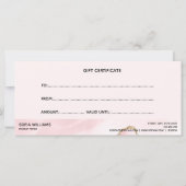 Modern Logo Blush Pink Agate Certificate Geschenkk (Rückseite)