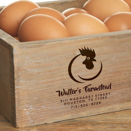 Modern Logo Business & Family Farm Egg Pappe Permastempel