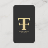 Modern Logo Company Monogram F T Black Gold Visitenkarte (Vorderseite)