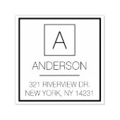 Modern Logo Einfache Monogram Name-Rücksendeadress Permastempel (Design)