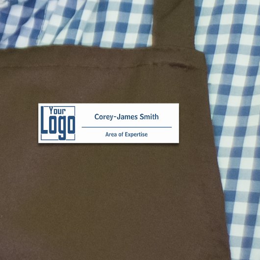 Modern Logo Expertise Classic White Blue Namensschild