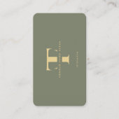 Modern Logo F T Monogram Sage Green Visitenkarte (Vorderseite)