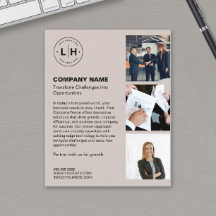 Modern Logo Foto Beige Professionell Geschäftlich Flyer