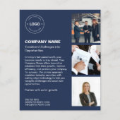 Modern Logo Foto Blau Professionell Geschäftlich Flyer (Vorne)