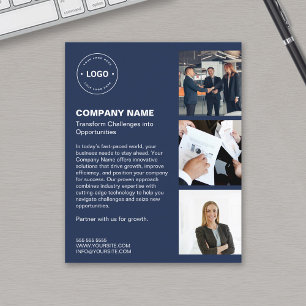 Modern Logo Foto Blue Beruflich Business Flyer