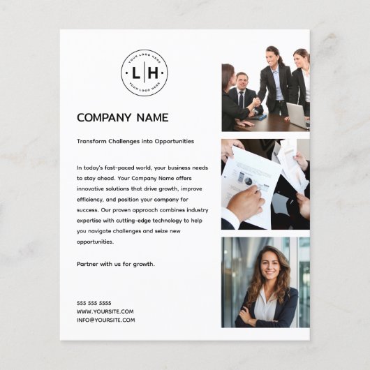 Modern Logo Foto Professionell Weiß Geschäft Flyer (Vorne)
