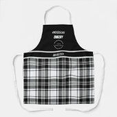Modern: Logo für Bäckerei Schwarz/Weiß Kariert Schürze (Vorderseite)