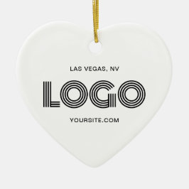 Modern-Logo für das weiße Herz Keramik Ornament