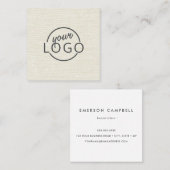Modern-Logo für Elfenbeinwäsche Quadratische Visitenkarte (Vorne/Hinten)