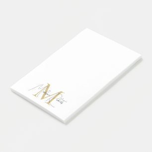 Modern Logo für Monogramm-Schriftzeichen weiß Post-it Klebezettel