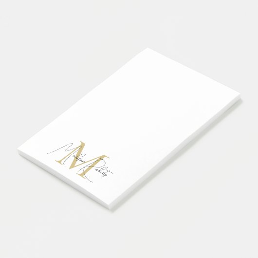 Modern Logo für Monogramm-Schriftzeichen weiß Post-it Klebezettel (angewinkelt)