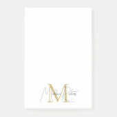 Modern Logo für Monogramm-Schriftzeichen weiß Post-it Klebezettel (Vorderseite)