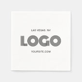 Modern-Logo in Weiß und Schwarz Serviette (Vorderseite)