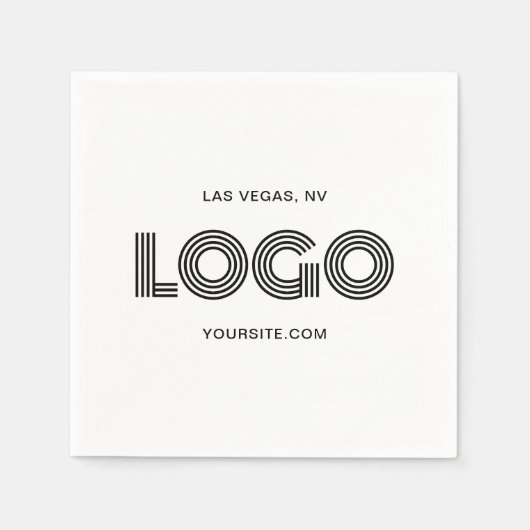 Modern-Logo in Weiß und Schwarz Serviette (Vorderseite)