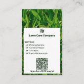 Modern Logo List QR Call to Action Lawn Care Visitenkarte (Vorderseite)