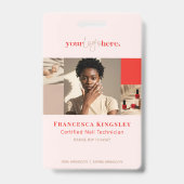 Modern Logo Nail Beauty Salon Foto Grid Collage Ausweis (Vorderseite)