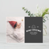 Modern Logo Neugeborene Weihnachtskarte Feiertagskarte (Stehend Vorderseite)