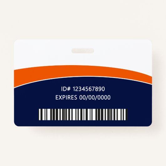 Modern Logo Photo ID Barcode Employee Name Ausweis (Rückseite)