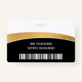 Modern Logo Photo ID Barcode Employee Name Ausweis (Rückseite)