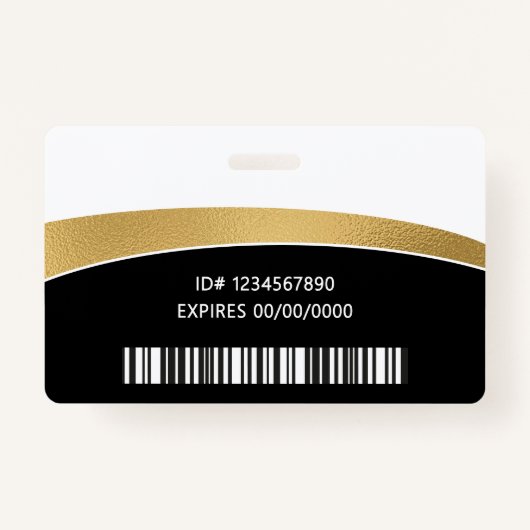 Modern Logo Photo ID Barcode Employee Name Ausweis (Rückseite)