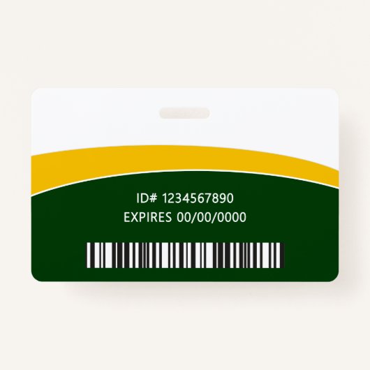 Modern Logo Photo ID Barcode Employee Name Badge Ausweis (Rückseite)