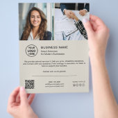 Modern Logo Photo QR Social Media Business Flyer (Hand)