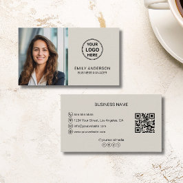 Modern Logo Photo QR Social Media Professional Visitenkarte