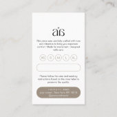 Modern Logo Price Hang Tag Card (Rückseite)