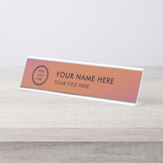 Modern Logo Professional Business Name Plate Schreibtischnamensplakette (Vorderseite )