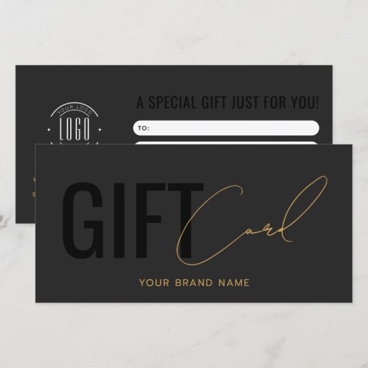 Modern Logo professionell grau schwarz Geschenkkar (Vorne/Hinten)