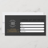 Modern Logo professionell grau schwarz Geschenkkar (Rückseite)