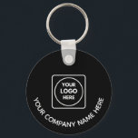 Modern Logo QR Code Promo Black Keychains Schlüsselanhänger<br><div class="desc">Promote your brand with this modern logo QR code black keychain. Perfect for small business marketing,  branding,  and professional promotional giveaways. Personalize with your company logo,  scannable QR code,  or custom text to create sleek minimalist branded accessories. Ideal for clients,  events,  and networking opportunities.</div>
