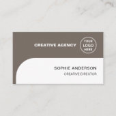Modern Logo QR Creative Agency Taupe Visitenkarte (Vorderseite)