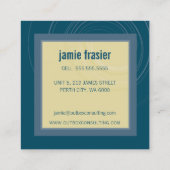 MODERN LOGO quadratisches Monogramm aquamariner Se Quadratische Visitenkarte (Rückseite)
