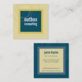 MODERN LOGO quadratisches Monogramm aquamariner Se Quadratische Visitenkarte (Vorne/Hinten)