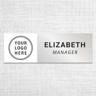 Modern Logo Silber Namensschild