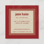 MODERN LOGO Smart-Square-Symbol Monogram-Gold Quadratische Visitenkarte (Rückseite)