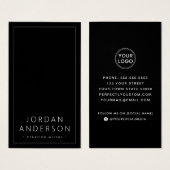 Modern Logo Social Media Schwarze Visitenkarten (Vorne & Hinten)