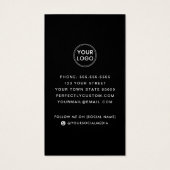 Modern Logo Social Media Schwarze Visitenkarten (Rückseite)